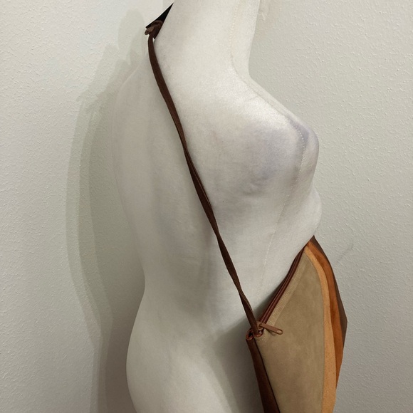 NWT Vintage Genuine Suede Leather Small Crossbody Purse - Picture 2 of 5